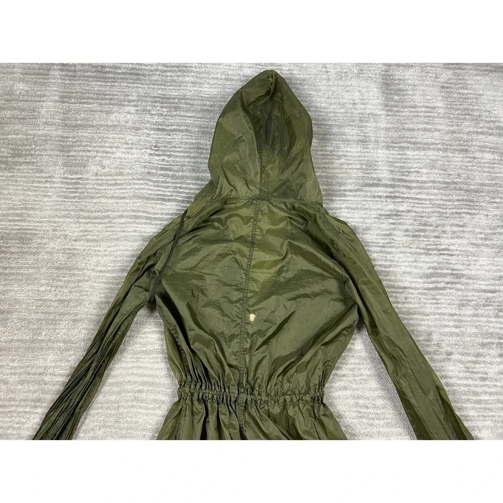 Windsor Jacket Womens Small‎ Green Full Zip Long Sleeve Hooded Sheer Windbreaker
